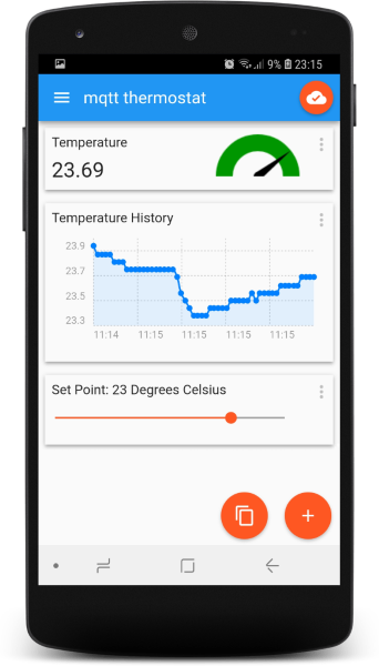 MQTT Thermostat Android Interface